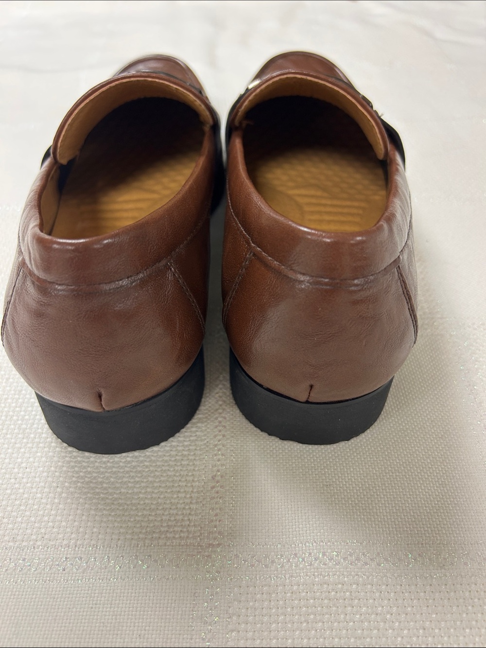 NWOT Men's Brown Leather Slip-On Loafers image 3